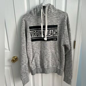 Jon Lauren Virginia Beach Womens Medium Grey Cotton Long‎ Sleeve Hoodie